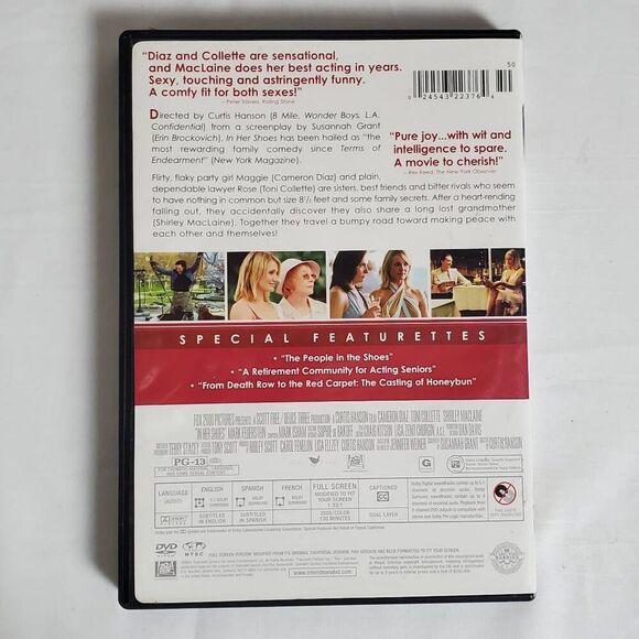 In Her Shoes (DVD, Full Screen) Cameron Diaz Toni Collette Shirley MacLaine - Picture 3 of 3
